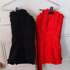 LAST CHANCE TO DO BEFORE HALLOWEEN Red & Black Corset
